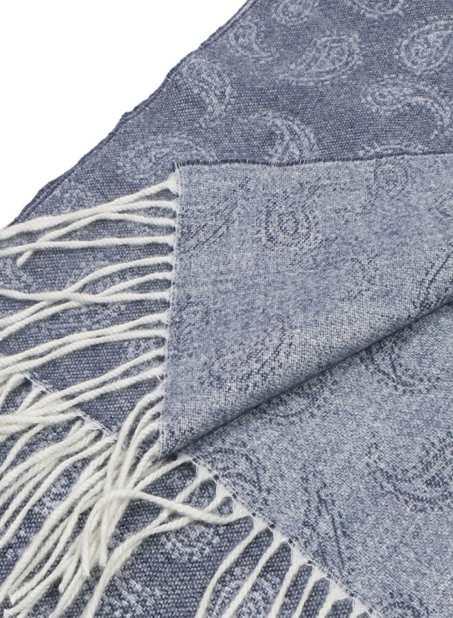 TZ Promise Patterned Scarf for Unisex- 66 x 12 Inches Long Ultra-Soft Cashmere Feel for Winter (Navy Blue Paisley) - Image 5